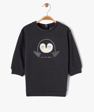 Robe sweat avec intérieur peluche bébé fille vue1 - GEMO(BEBE DEBT) - GEMO