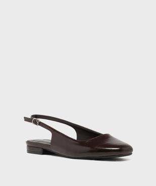 Escarpins slingback à bout carré et talon plat femme - Follow Me vue2 - FOLLOW ME - GEMO