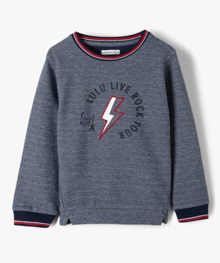 Sweat garçon coloris chiné avec motif – Lulu Castagnette vue2 - LULUCASTAGNETTE - GEMO
