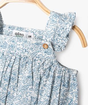 Combinaison barboteuse à motifs fleuris bébé fille vue2 - GEMO(BEBE DEBT) - GEMO