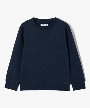 Sweat uni avec broderie poitrine garçon vue2 - GEMO (ENFANT) - GEMO