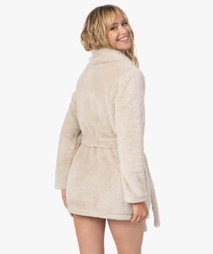 Robe de chambre femme en maille peluche chaude vue3 - GEMO(HOMWR FEM) - GEMO