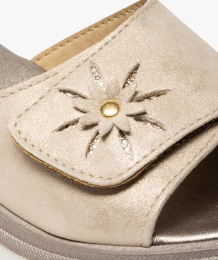 Mules femme confort à talon compensé et bandeau métallisé vue6 - GEMO (CONFORT) - GEMO