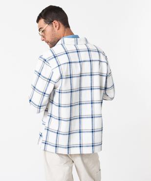 Surchemise à carreaux coupe droite homme vue3 - GEMO (HOMME) - GEMO
