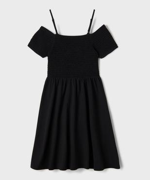 Robe courte à fines bretelles et buste smocké fille vue1 - GEMO 4G FILLE - GEMO