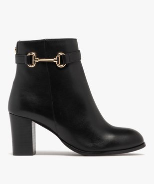 Boots femme à talon avec dessus en cuir bijou doré - Tanéo vue1 - TANEO - GEMO