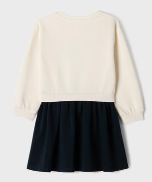 Robe bicolore avec inscription brodée fille - LuluCastagnette vue4 - LULUCASTAGNETTE - GEMO