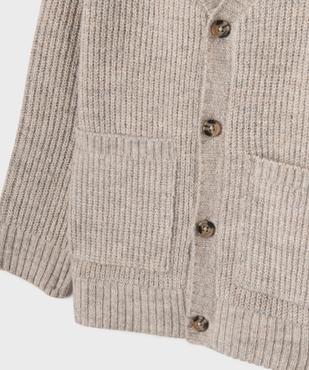 Gilet boutonné en maille garçon vue3 - GEMO (ENFANT) - GEMO