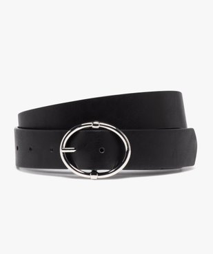 Ceinture large unie à boucle ovale argentée femme vue1 - GEMO (ACCESS) - GEMO