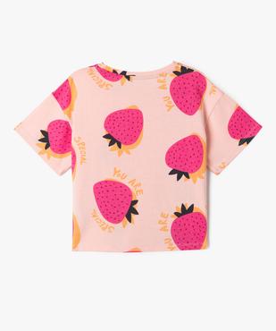 Tee-shirt oversize à larges motifs fille vue3 - GEMO 4G FILLE - GEMO