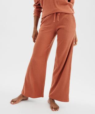 Bas de pyjama large en maille côtelée extra douce femme vue1 - GEMO 4G FEMME - GEMO