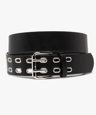 Ceinture femme large à gros œillets métalliques et double ardillon vue1 - GEMO (ACCESS) - GEMO