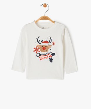 Tee-shirt à manches longues spécial Noël bébé vue1 - GEMO(BEBE DEBT) - GEMO