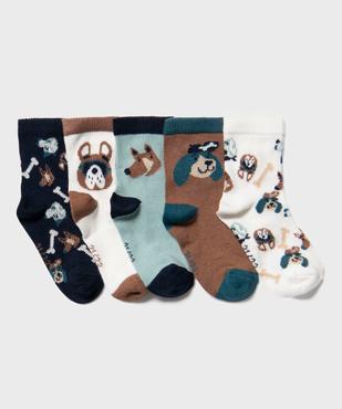 Chaussettes assorties motifs chiens bébé garçon (lot de 5) vue1 - GEMO 4G BEBE - GEMO