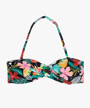 Haut de maillot de bain fille forme bandeau à motifs fleuris vue1 - GEMO (JUNIOR) - GEMO