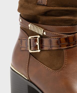 Bottines à talon avec tige drapée et brides à la cheville femme - Emilia Rosa vue6 - EMILIA ROSA - GEMO