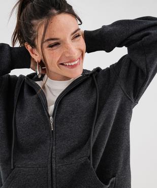 Sweat zippée à capuche en molleton femme vue5 - GEMO 4G FEMME - GEMO