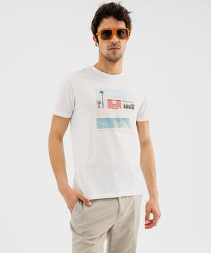 Tee-shirt manches courtes avec motif estival homme vue1 - GEMO 4G HOMME - GEMO