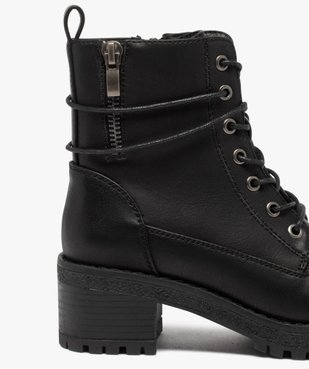 Boots fille unies à talon et semelle crantée fermeture zip vue6 - GEMO (ENFANT) - GEMO