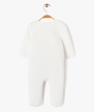 Pyjama en velours doux ouverture devant et motif bébé  vue3 - GEMO(BB COUCHE) - GEMO