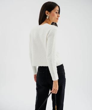 Gilet en maille bouclette avec boutons fantaisie femme  vue3 - GEMO(FEMME PAP) - GEMO