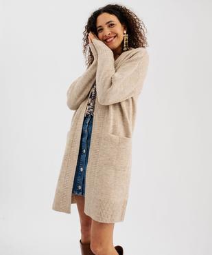 Gilet long porté ouvert femme vue2 - GEMO(FEMME PAP) - GEMO
