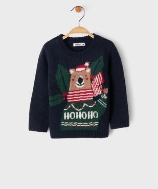 Pull de Noël en maille jacquard extensible bébé garçon vue1 - GEMO(BEBE DEBT) - GEMO