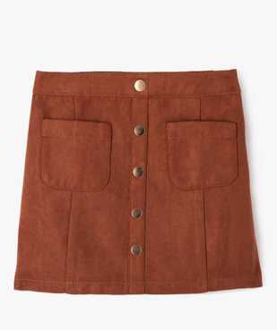 Jupe fille trapèze en maille avec boutons dorés vue1 - GEMO (ENFANT) - GEMO