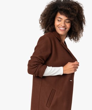 Manteau court femme en matière extensible et grand col vue2 - Nikesneakers(FEMME PAP) - Nikesneakers