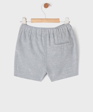 Short en lin et coton avec taille ajustable bébé garçon vue3 - GEMO(BEBE DEBT) - GEMO