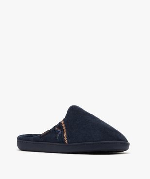 Chaussons homme mules en velours ras - Isotoner vue2 - ISOTONER - GEMO