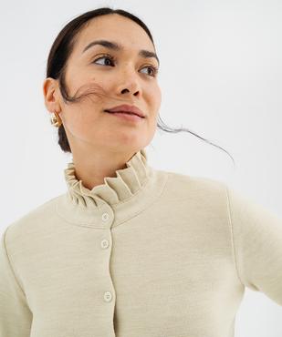Gilet col montant volanté femme vue1 - GEMO(FEMME PAP) - GEMO