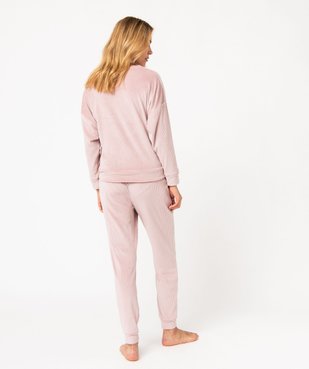 Pyjama en velours côtelé femme vue3 - GEMO(HOMWR FEM) - GEMO