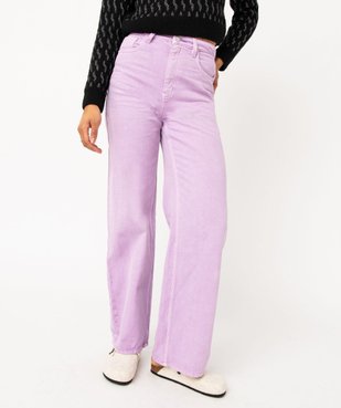 Jean wide legs taille haute coloré femme vue1 - GEMO 4G FEMME - GEMO