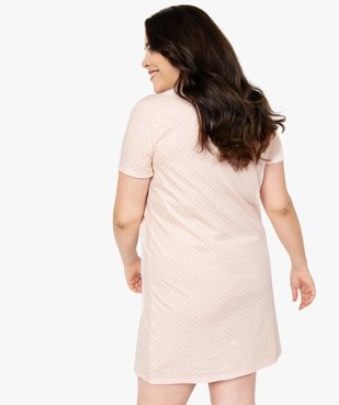 Chemise de nuit femme à manches courtes avec motif vue3 - GEMO(HOMWR FEM) - GEMO