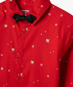 Chemise de Noël manches longues avec nœud papillon vue3 - GEMO (ENFANT) - GEMO