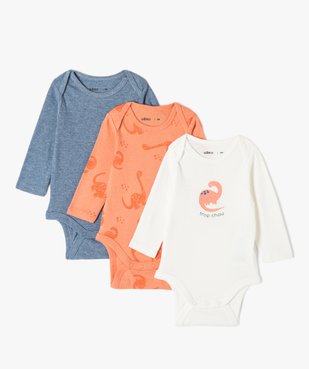 Bodies bébé à manches longues avec encolure américaine vue1 - GEMO 4G BEBE - GEMO