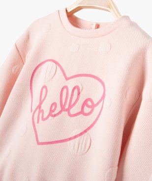 Sweat bébé fille en maille gaufrée fantaisie vue2 - GEMO(BEBE DEBT) - GEMO
