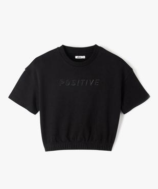 Tee-shirt fille court avec bas élastiqué vue1 - GEMO (JUNIOR) - GEMO