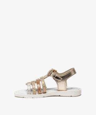 Sandales fille à brides multiples métallisées vue3 - GEMO (ENFANT) - GEMO