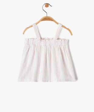 Blouse bébé fille à bretelles et rayures vue3 - GEMO 4G BEBE - GEMO