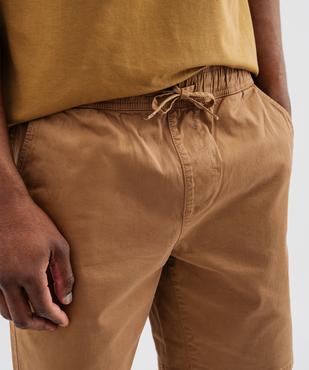 Bermuda regular en coton stretch à taille élastiqué homme vue2 - GEMO 4G HOMME - GEMO