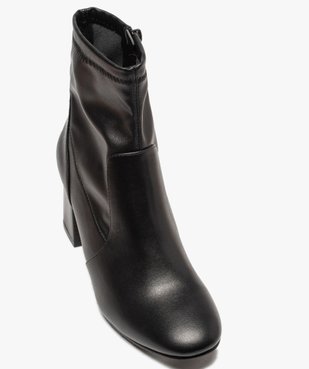 Boots femme unies à talon carré et col ajusté vue5 - GEMO(URBAIN) - GEMO