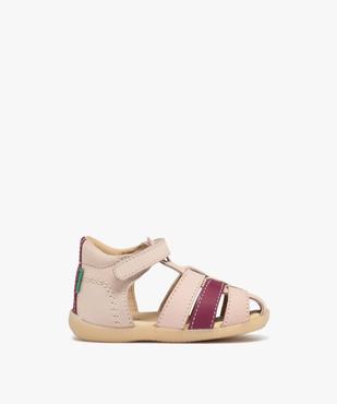 Chaussures premiers pas ouvertes en cuir bébé fille - Kickers vue1 - KICKERS - GEMO