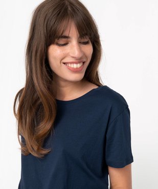 Tee-shirt femme à manches courtes avec dos plus long vue2 - GEMO(FEMME PAP) - GEMO