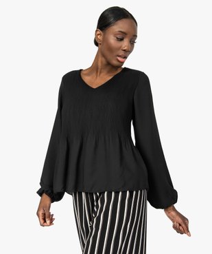 Tunique femme en voile plissé vue1 - GEMO(FEMME PAP) - GEMO