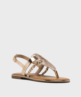 Sandales métallisées à entredoigt femme - Valentina Baldano vue2 - VALENTINA BALDA - GEMO