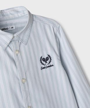 Chemise rayée avec motif brodé sur la poitrine garçon vue2 - GEMO (ENFANT) - GEMO