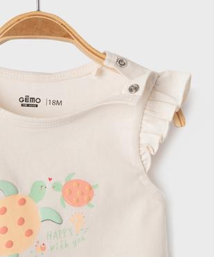 Pyjashort 2 pièces à motifs marins bébé fille vue2 - GEMO 4G BEBE - GEMO