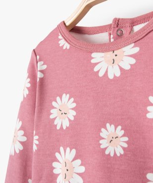 Pyjama bébé en jersey à motif fleuri effet mix&match vue2 - GEMO(BB COUCHE) - GEMO